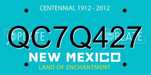QC7Q427 New Mexico License Plate