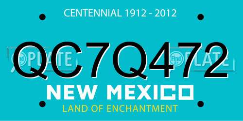 QC7Q472 New Mexico License Plate