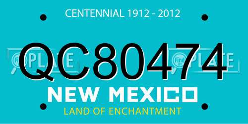 QC80474 New Mexico License Plate