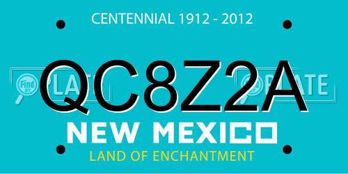 QC8Z2A New Mexico License Plate