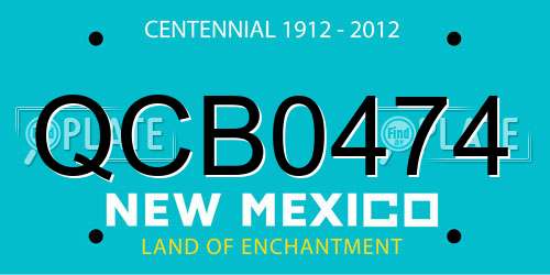 QCB0474 New Mexico License Plate