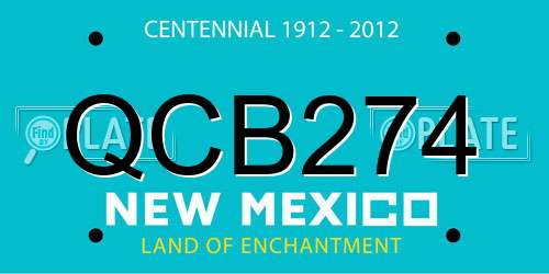 QCB274 New Mexico License Plate