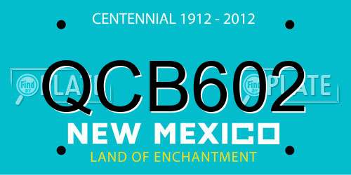 QCB602 New Mexico License Plate