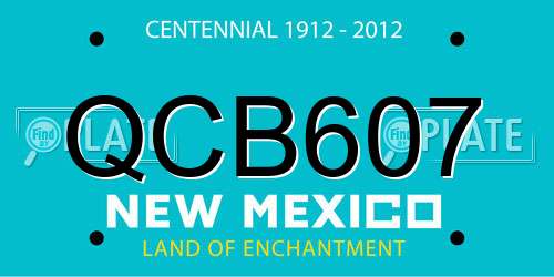 QCB607 New Mexico License Plate