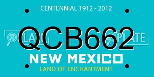 QCB662 New Mexico License Plate