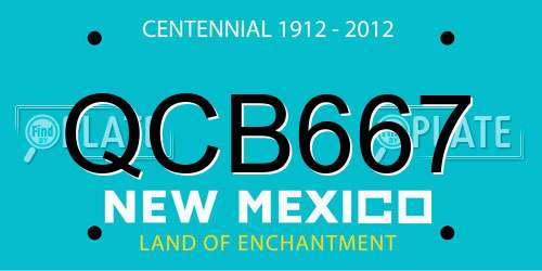 QCB667 New Mexico License Plate