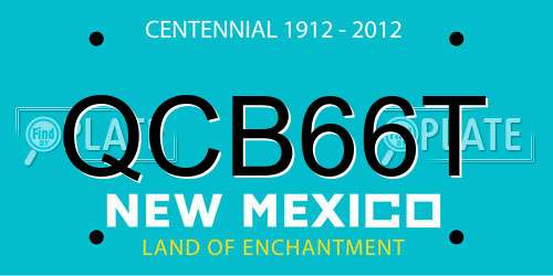 QCB66T New Mexico License Plate
