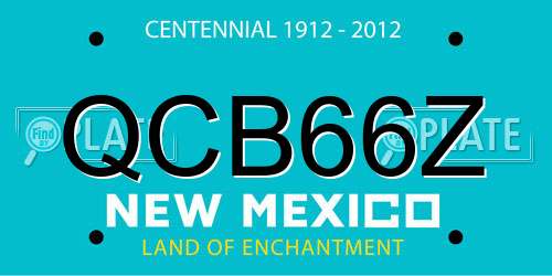 QCB66Z New Mexico License Plate