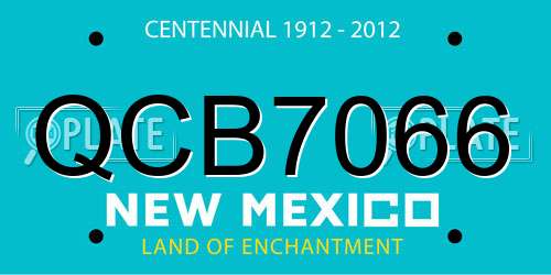 QCB7066 New Mexico License Plate