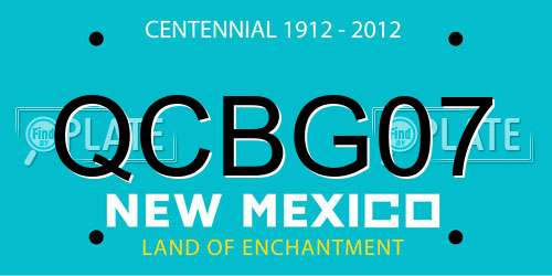 QCBG07 New Mexico License Plate