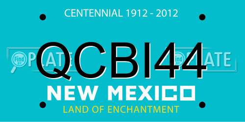 QCBI44 New Mexico License Plate