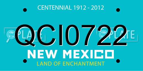 QCI0722 New Mexico License Plate