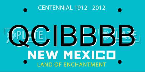 QCIBBBB New Mexico License Plate