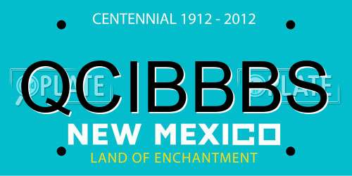 QCIBBBS New Mexico License Plate