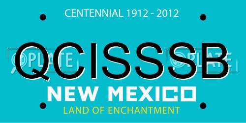 QCISSSB New Mexico License Plate