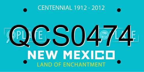 QCS0474 New Mexico License Plate