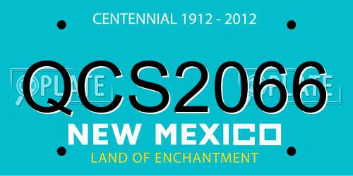 QCS2066 New Mexico License Plate