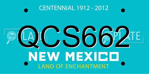 QCS662 New Mexico License Plate