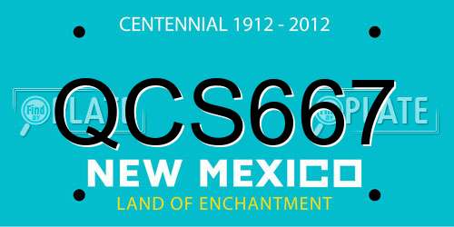 QCS667 New Mexico License Plate