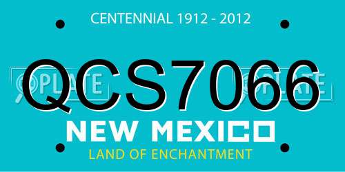 QCS7066 New Mexico License Plate