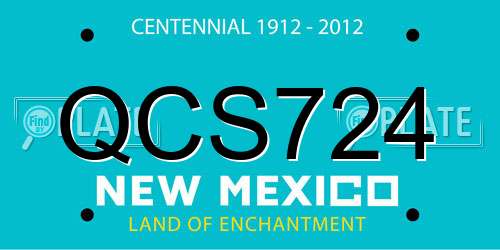QCS724 New Mexico License Plate