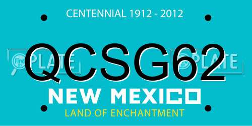 QCSG62 New Mexico License Plate