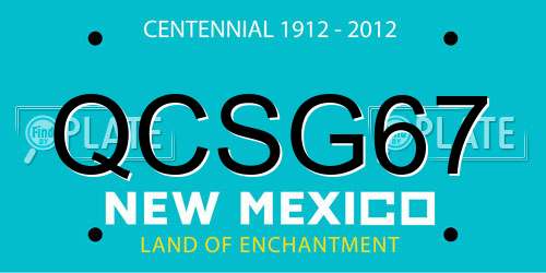 QCSG67 New Mexico License Plate