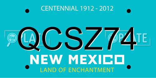 QCSZ74 New Mexico License Plate