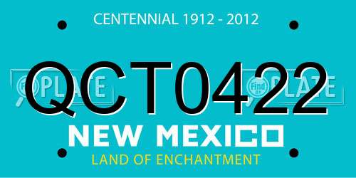 QCT0422 New Mexico License Plate