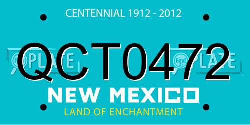 QCT0472 New Mexico License Plate