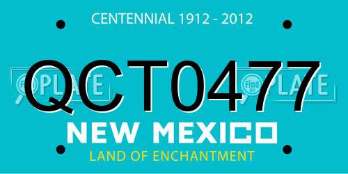 QCT0477 New Mexico License Plate