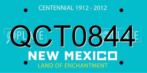 QCT0844 New Mexico License Plate