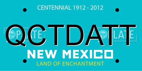 QCTDATT New Mexico License Plate