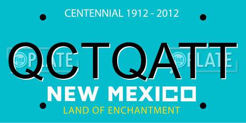 QCTQATT New Mexico License Plate