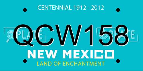QCW158 New Mexico License Plate