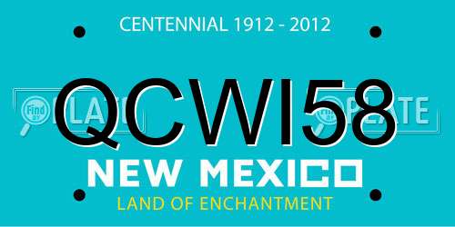 QCWI58 New Mexico License Plate