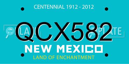 QCX582 New Mexico License Plate