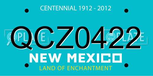 QCZ0422 New Mexico License Plate