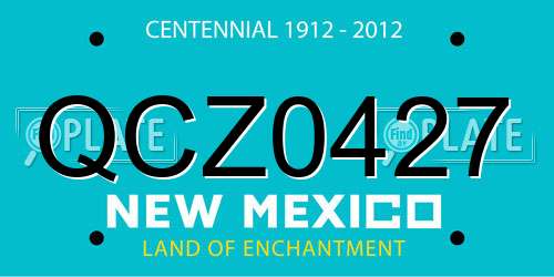 QCZ0427 New Mexico License Plate