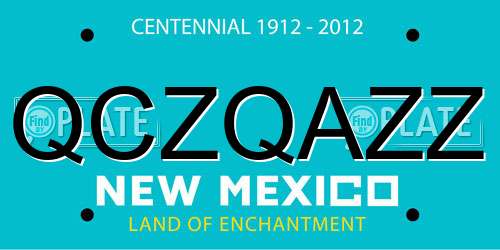 QCZQAZZ New Mexico License Plate