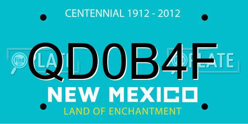 QD0B4F New Mexico License Plate