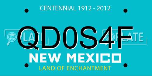 QD0S4F New Mexico License Plate