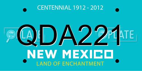 QDA221 New Mexico License Plate