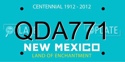 QDA771 New Mexico License Plate