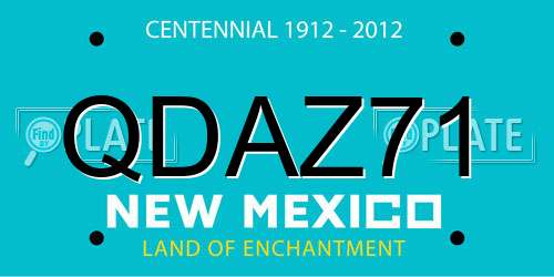 QDAZ71 New Mexico License Plate