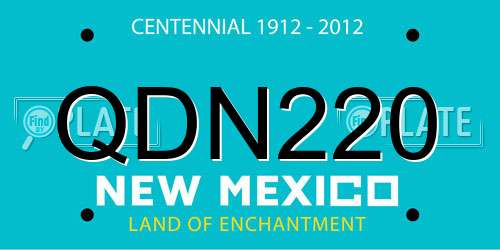 QDN220 New Mexico License Plate