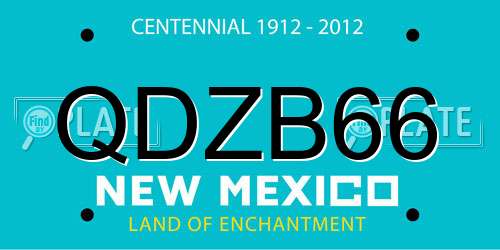 QDZB66 New Mexico License Plate