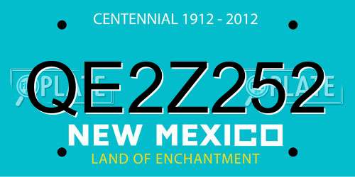 QE2Z252 New Mexico License Plate