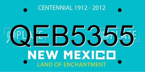 QEB5355 New Mexico License Plate