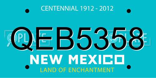 QEB5358 New Mexico License Plate